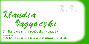 klaudia vagyoczki business card